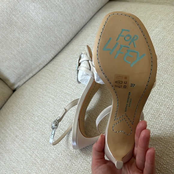 SOPHIA WEBSTER Satin Wifey For Lifey Classy Bridal Wedding Heels 85mm, Size 7 - Picture 11 of 12